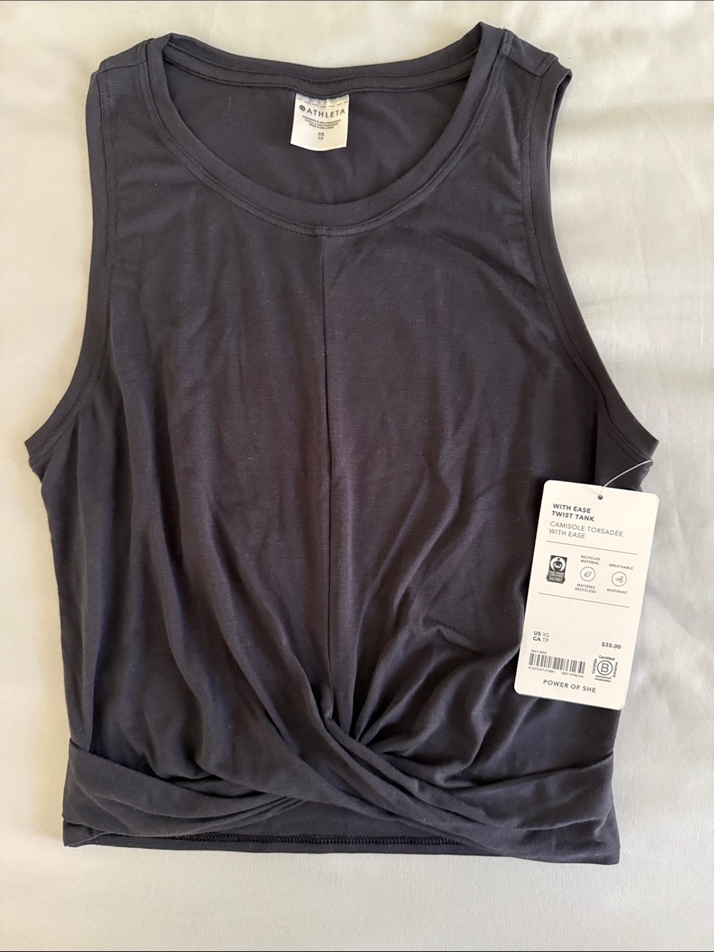 Athleta Black Twist-Front Tank